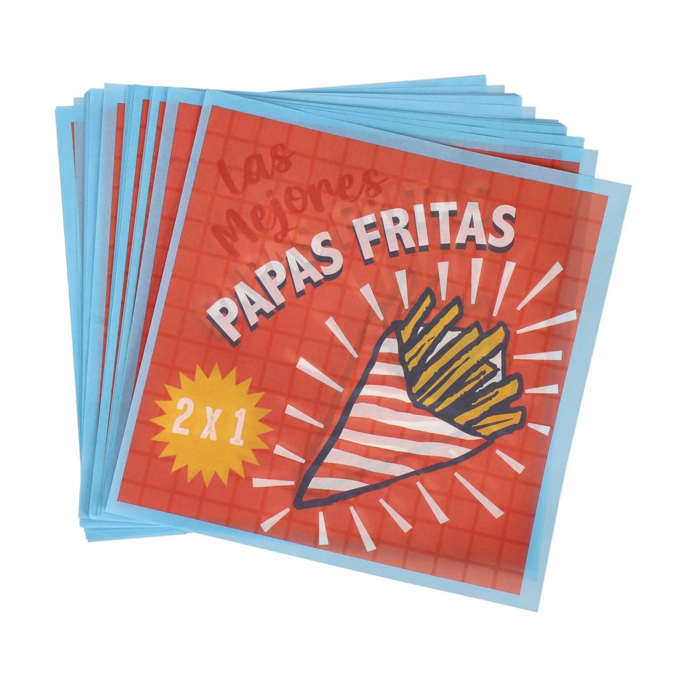 Set de 20 papeles para canasto de papas fritas