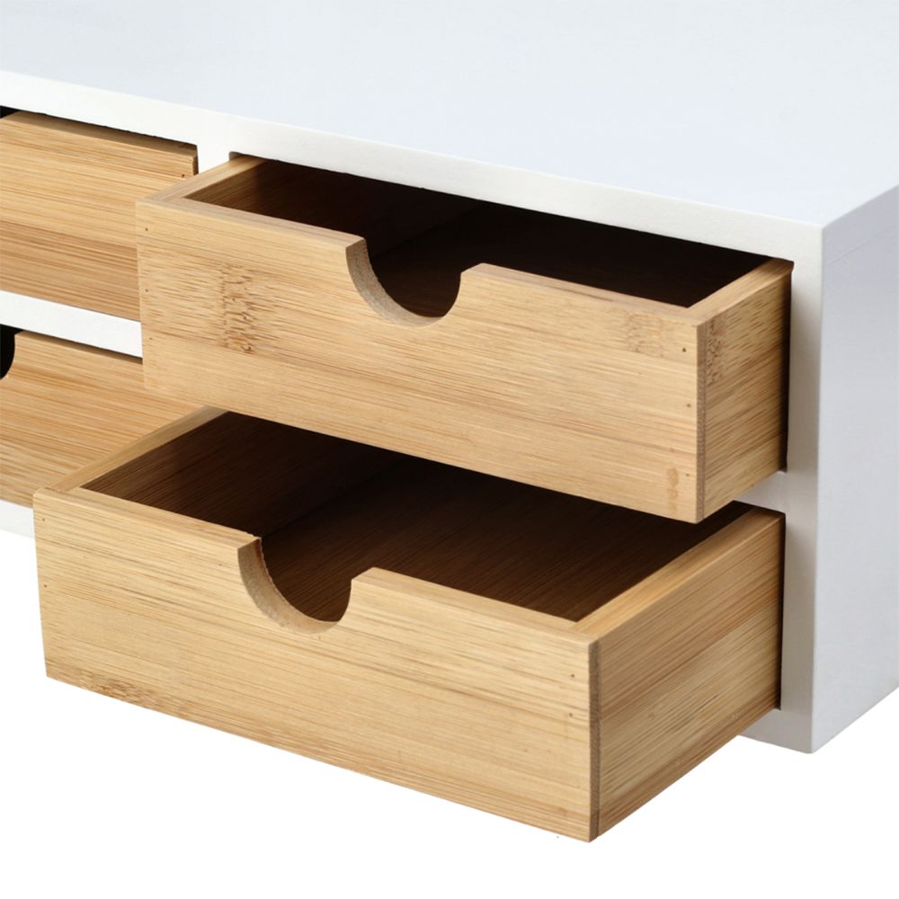 Cajonera MDF - Bambú 4 Cajones 33x21.2x13.8 cm