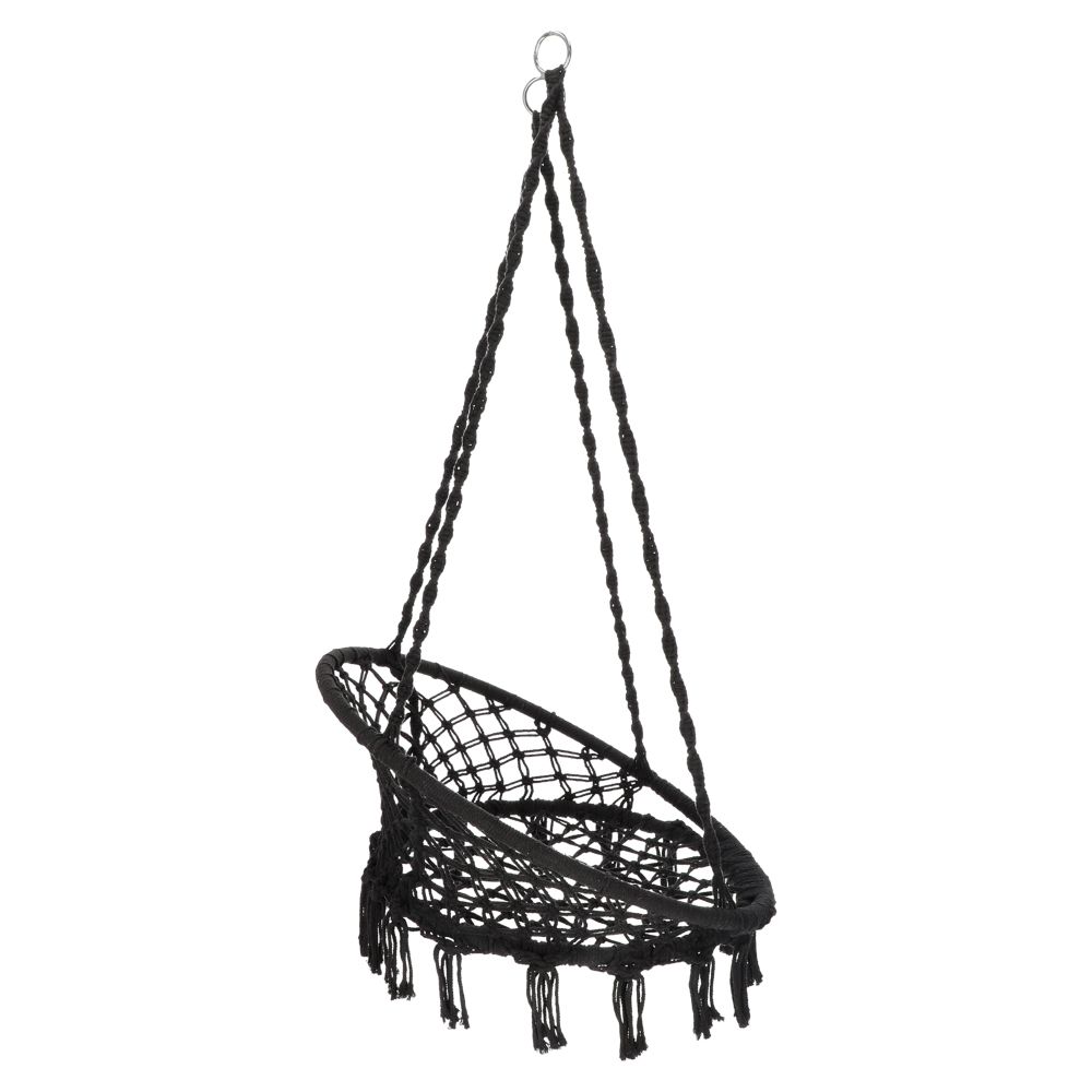 Hamaca tipo silla de tejido macramé 80x60x110 cm