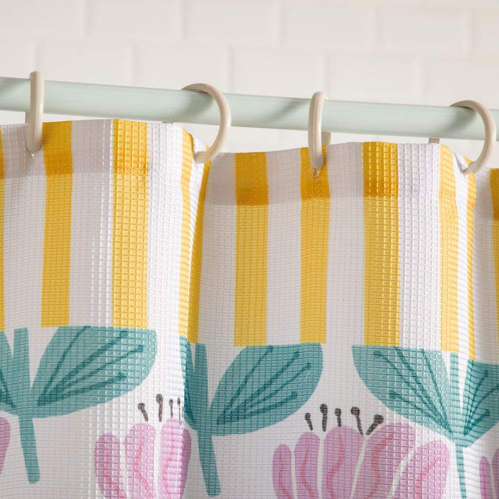 Cortina de baño waffle estampada 180x180 cm