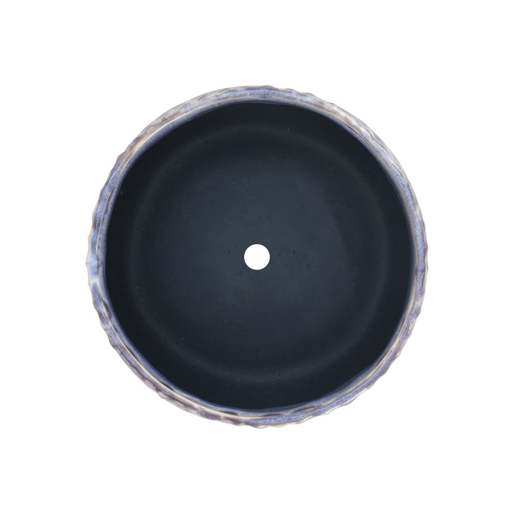 Maceta de cerámica con textura 14x12.4 cm