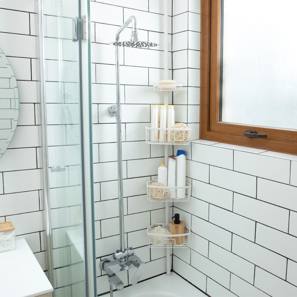 Organizador Esquina Baño Aluminio