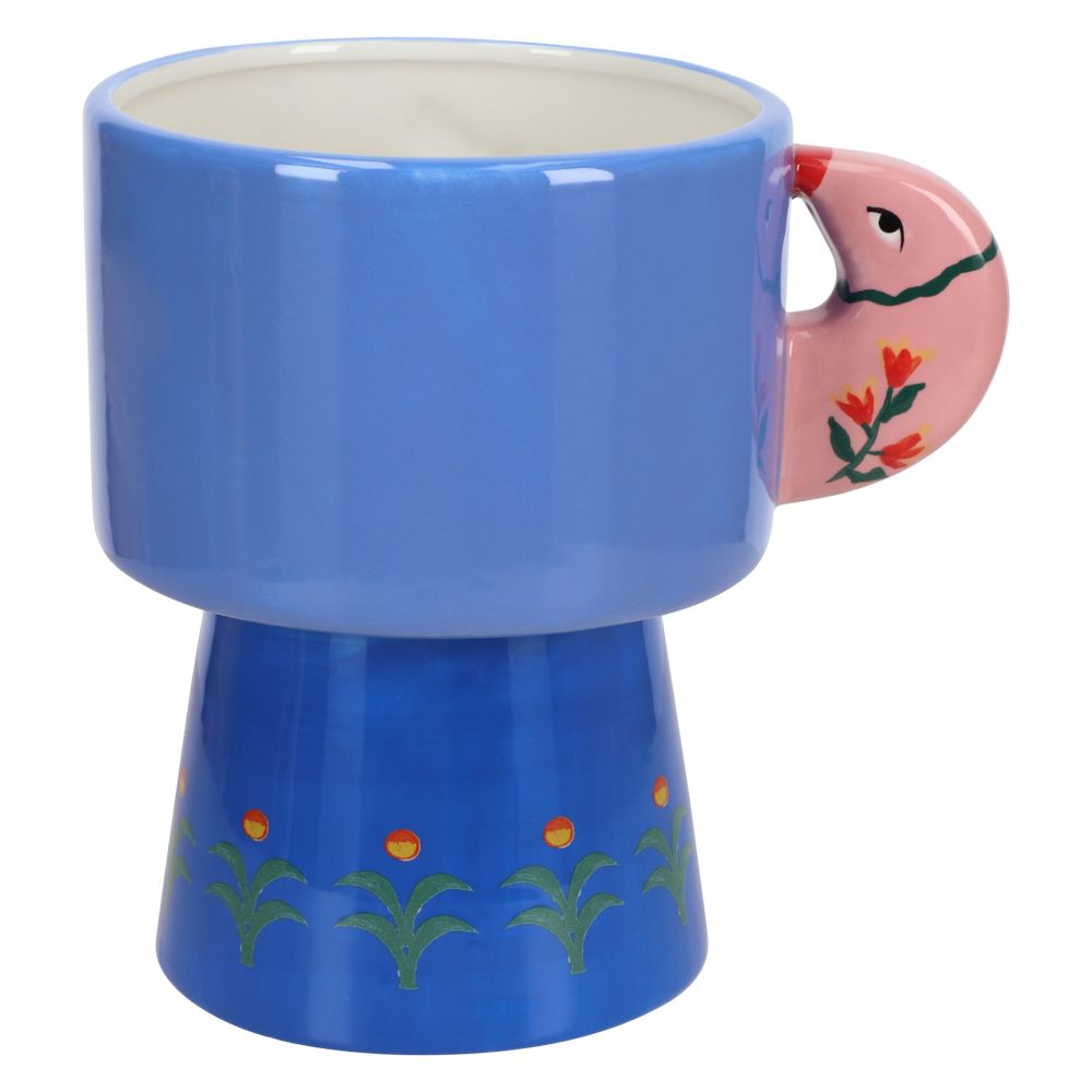 Maceta de cerámica con pájaro 20x15x20 cm