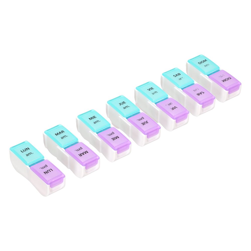 Caja organizadora semanal para pastillas AM/PM