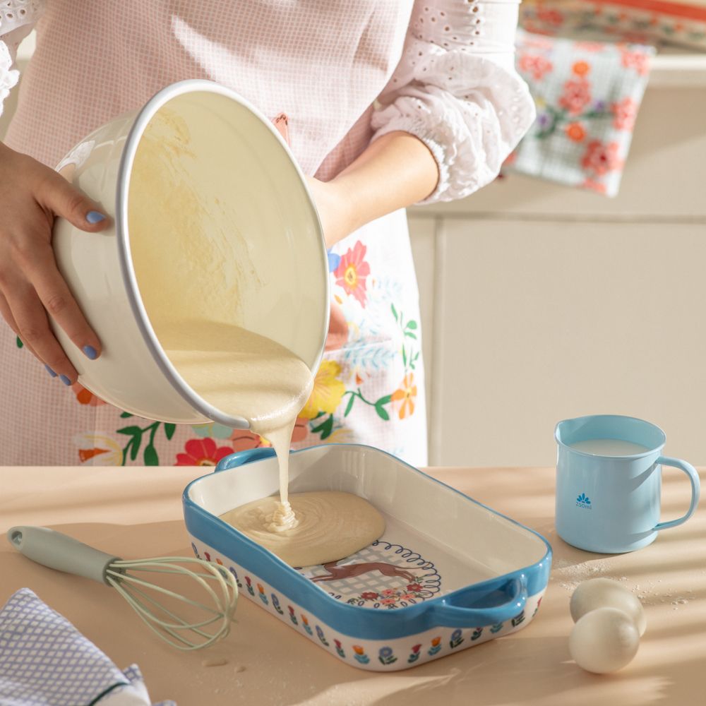 Refractario de cerámica para horno rectangular con asas 1300 ml