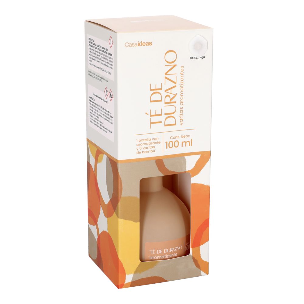 Botella con varitas aromáticas té de durazno 100 ml