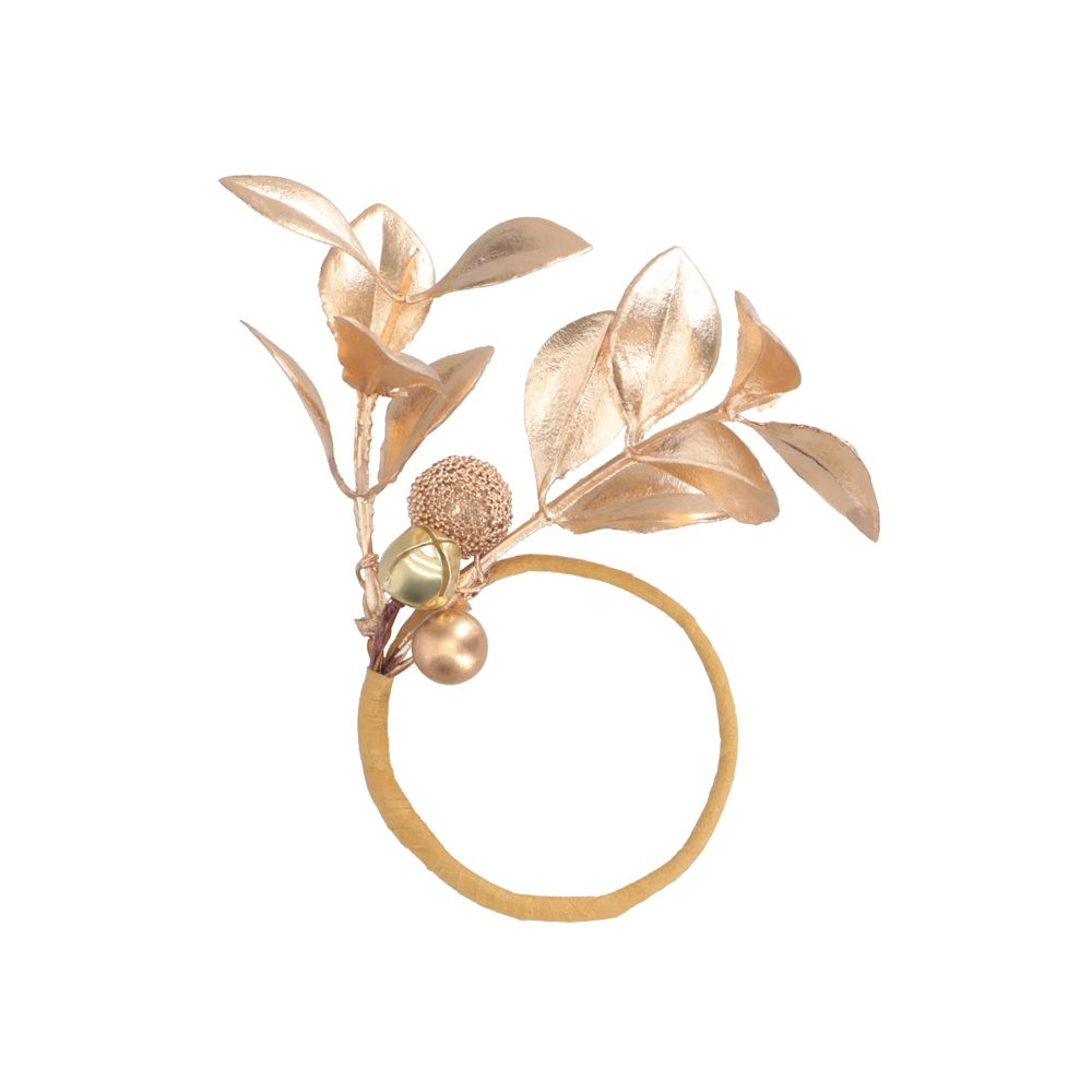 Set 6 Anillos Servilleta Rama Gold