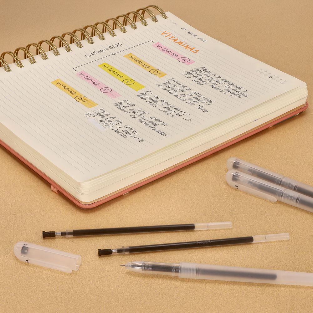 Set de 9 repuestos de tinta gel negro