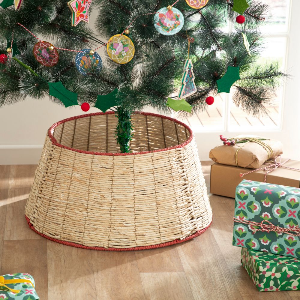 Base para árbol de navidad de fibra natural 44x28 cm