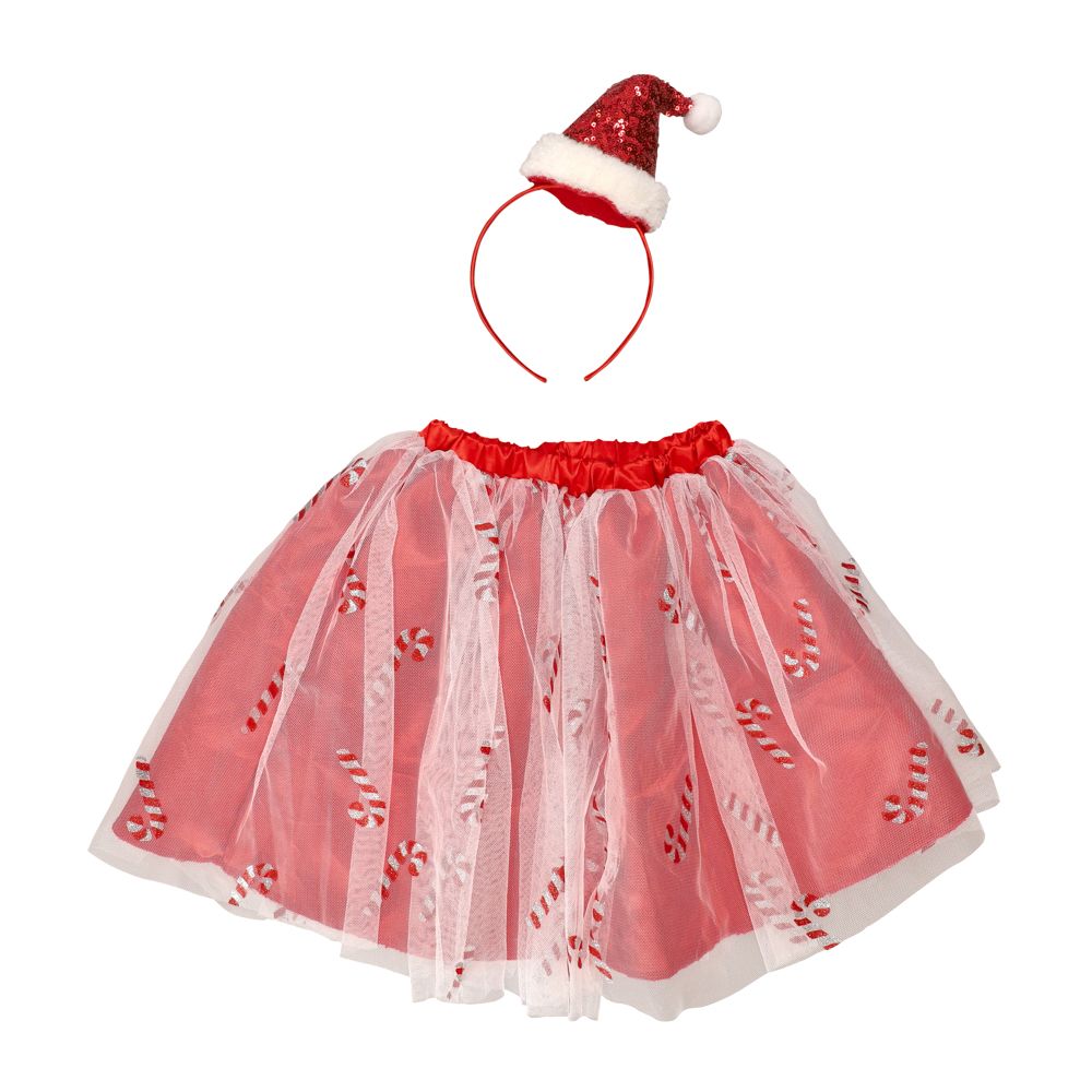 Set Falda Y Diadema Navidad
