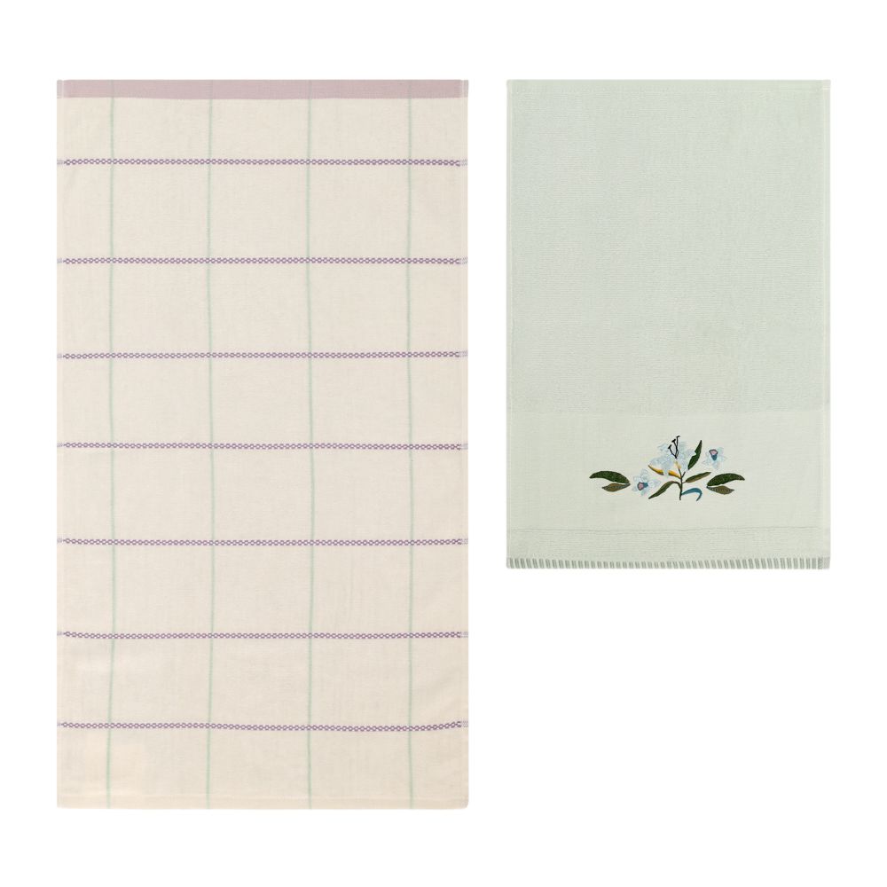 Set 2 toallas de mano con diseño bordado