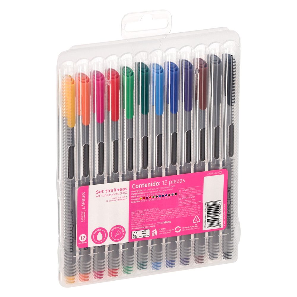 Set de 12 rotuladores de color