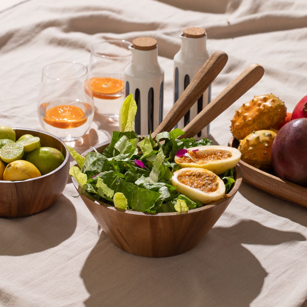 Set de servicio para ensalada de madera 28x7x2.5 cm