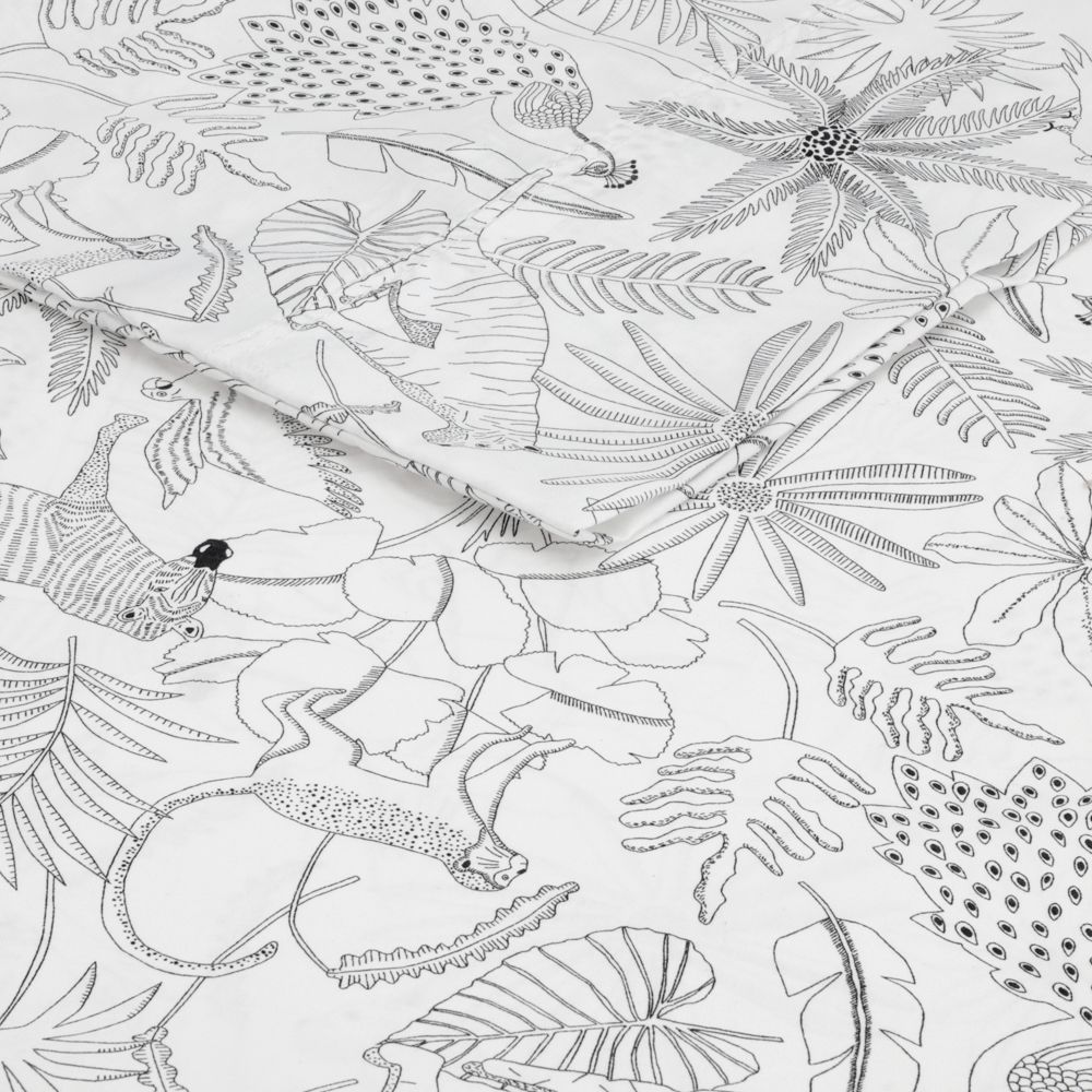 Set de sábanas algodón-poliéster estampadas 144 hilos Queen