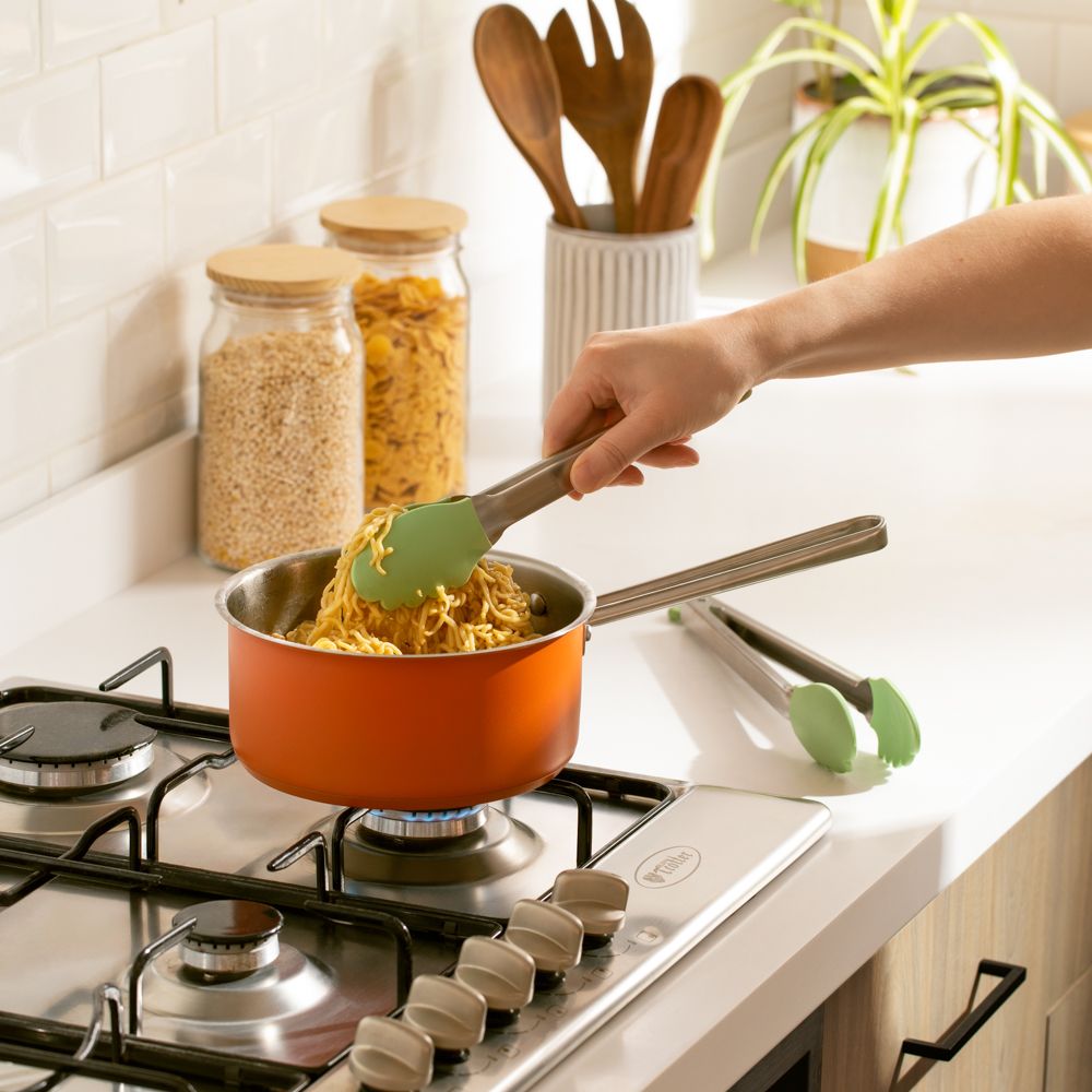 Set 2 pinzas de acero y silicona