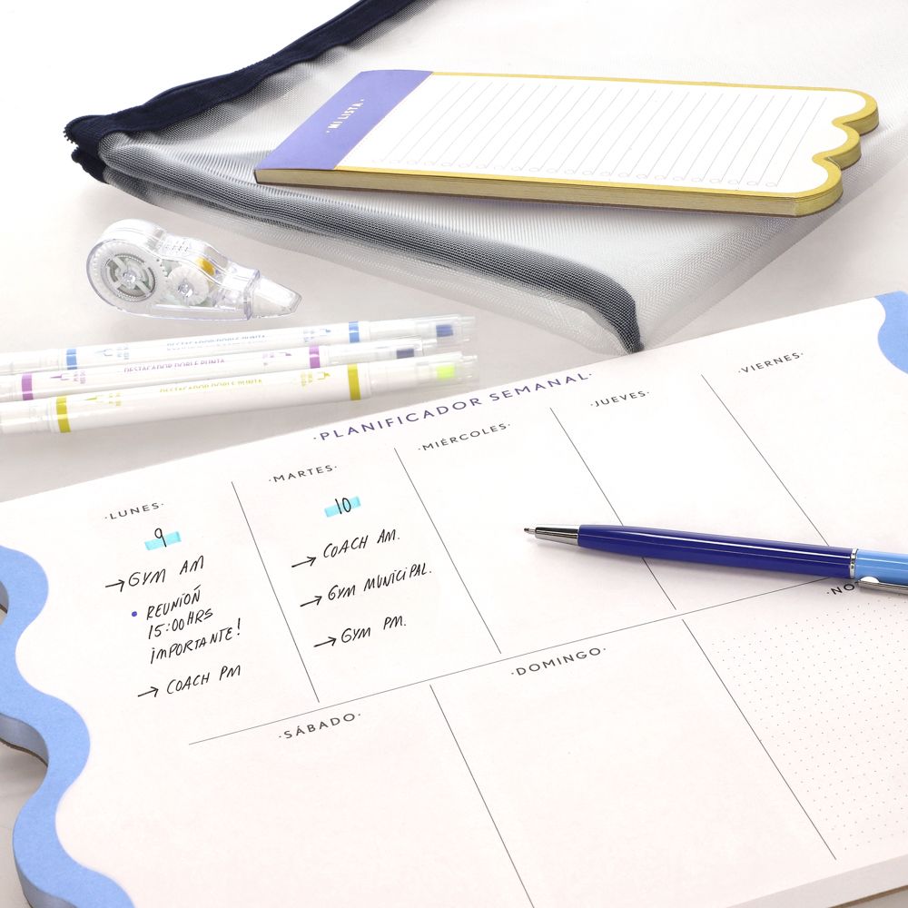 Set de estuche. planificador y accesorios