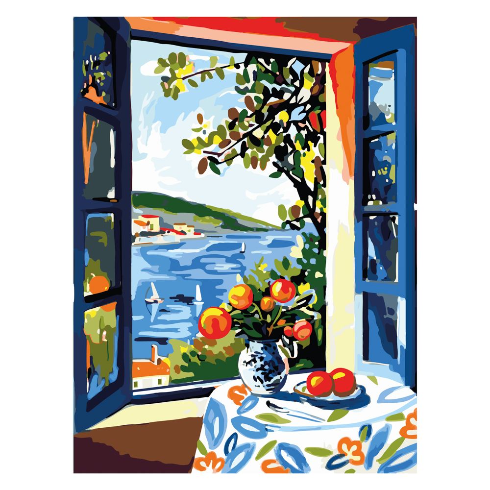 Set de bastidor con diseño y pinturas acrílicas 30x40 cm