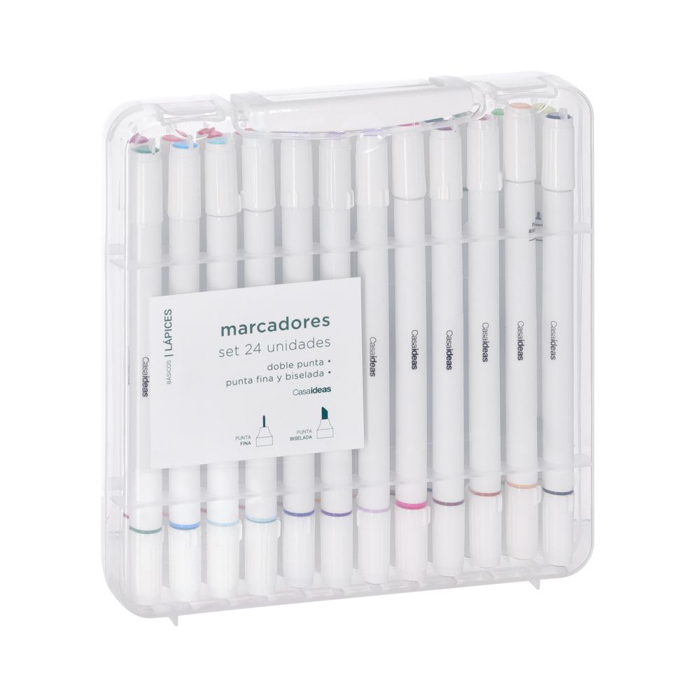 Set 24 marcadores con doble punta