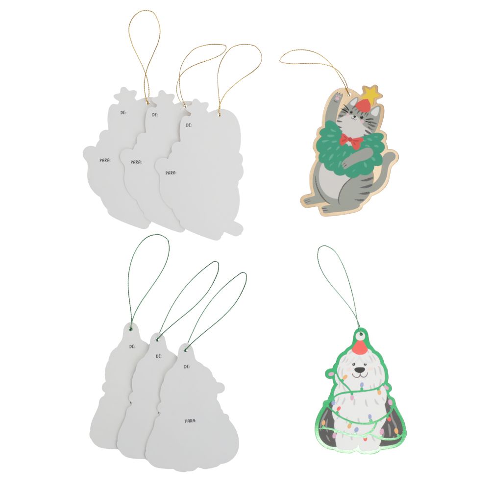 Set de 8 Tarjetas de Regalo Navideño 9x11 cm