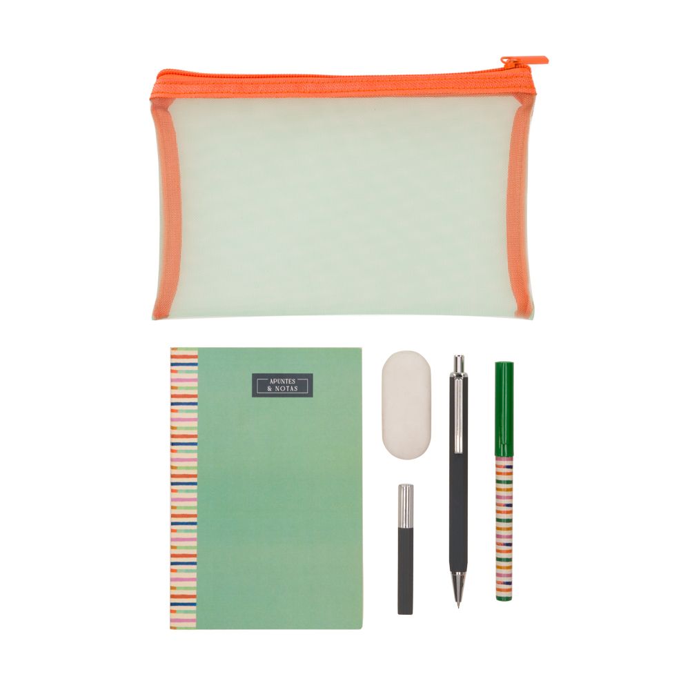 Set de estuche con libreta y accesorios
