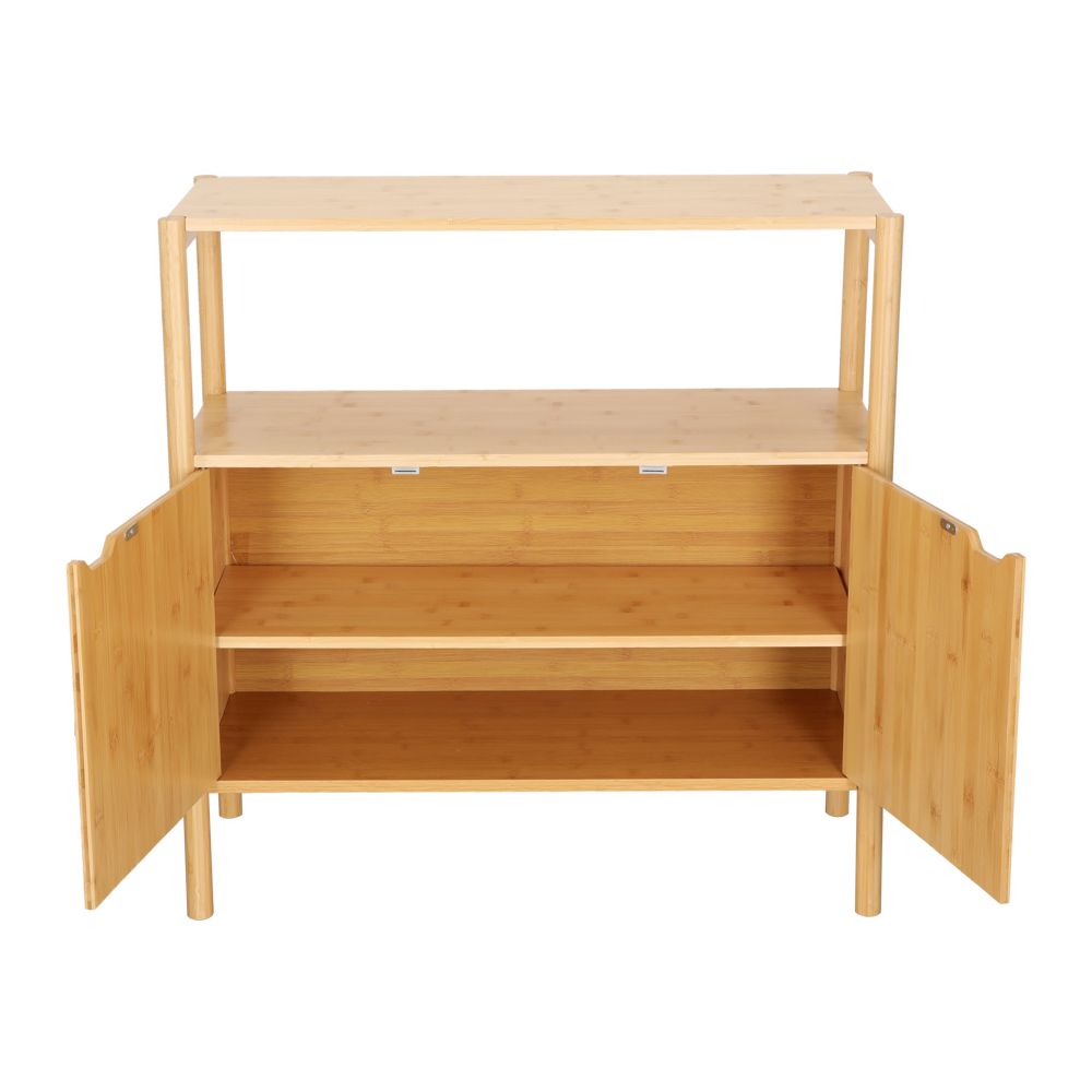 Cómoda con puertas de bambú y mdf 80x33x80 cm