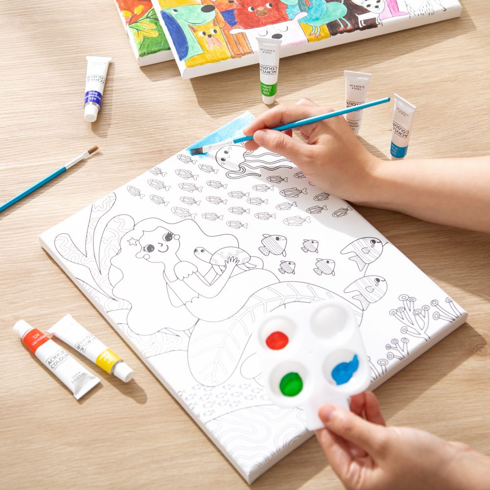 Set de bastidor con pinturas y diseño 24x30 cm