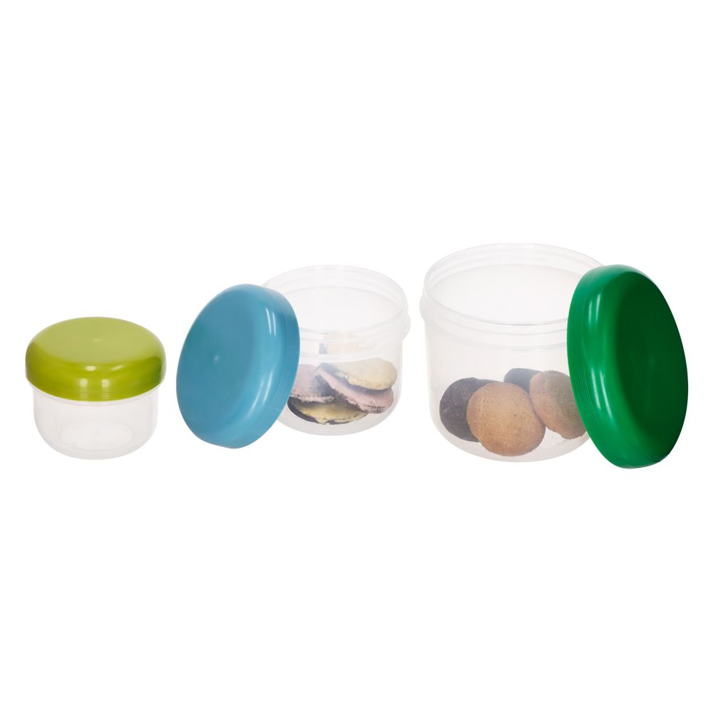 Set 3 contenedores plástico escolar