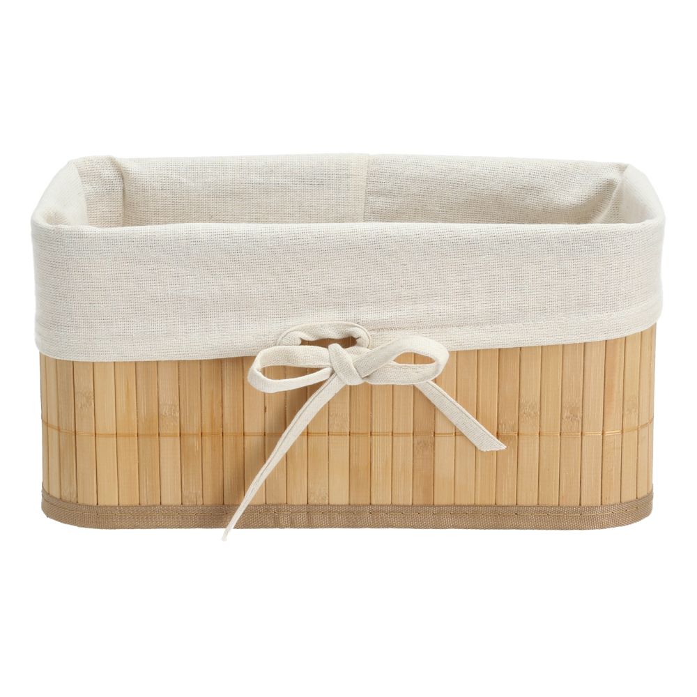 Canasto de bambú con forro de tela 21.6 l