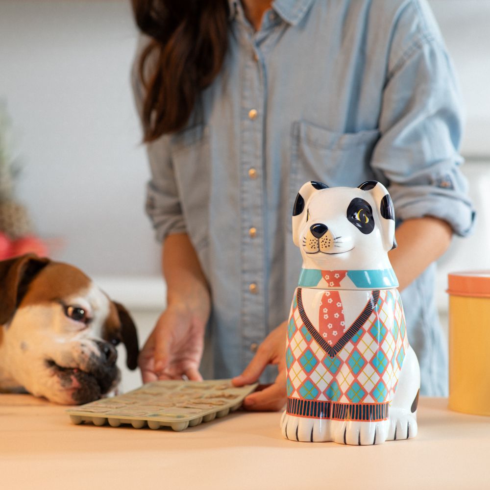 Canister de cerámica con forma de perrito