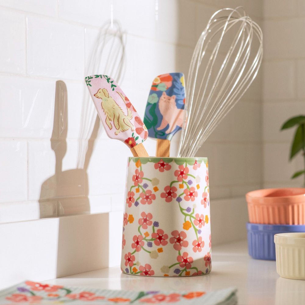 Espátula de silicona y mango de madera