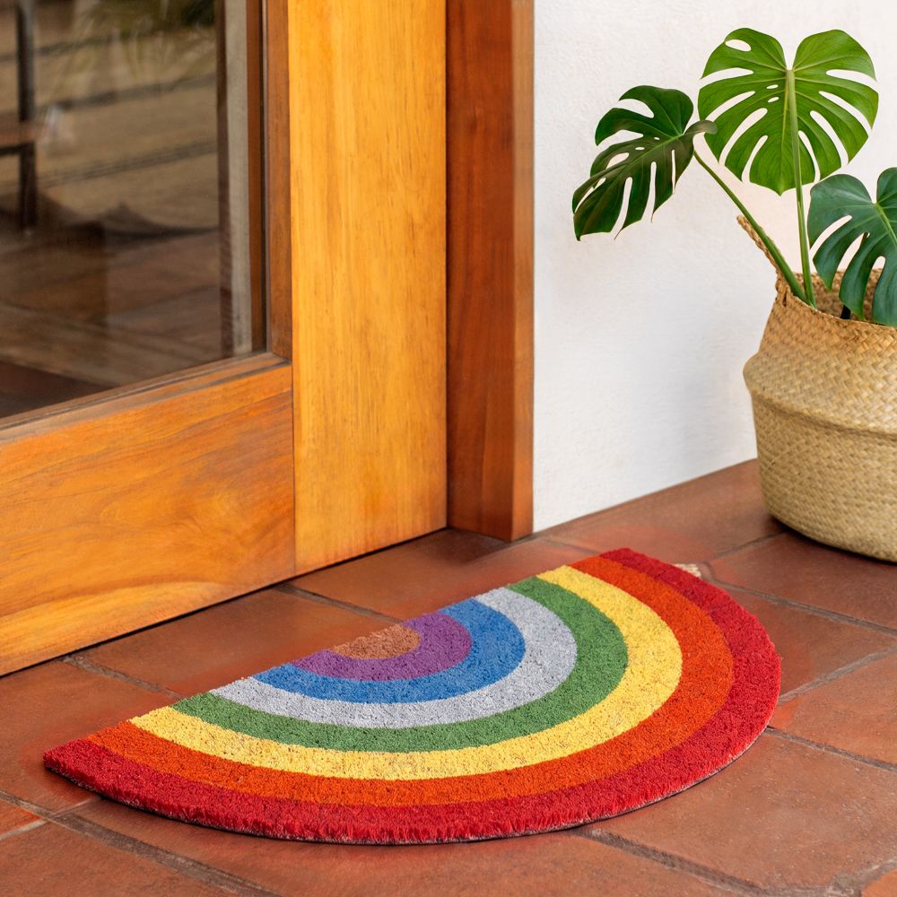 Tapete para puerta en forma de semicírculo 68 x 32 cm