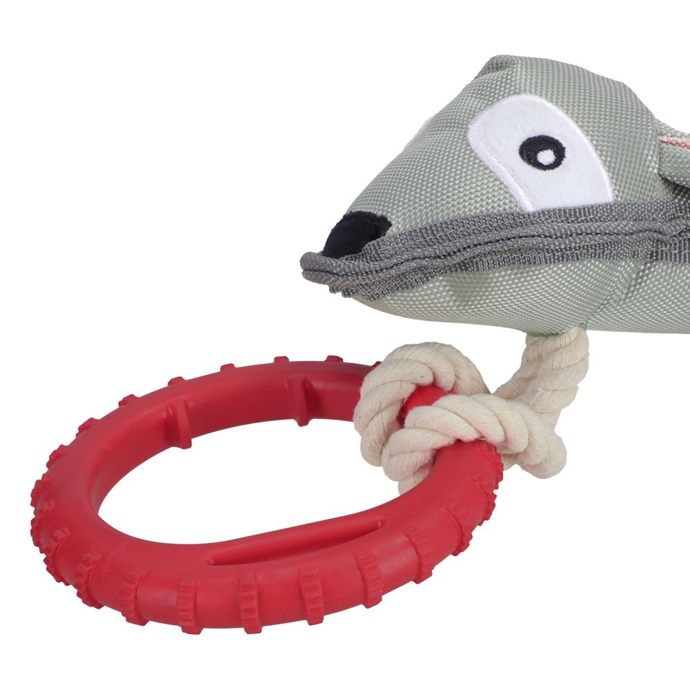 Juguete textil con anillo de hule para mascotas 32.5 x 43 cm
