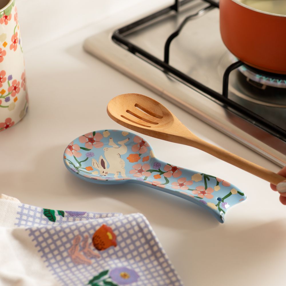 Posa cucharas de cerámica 10x1.8x22 cm