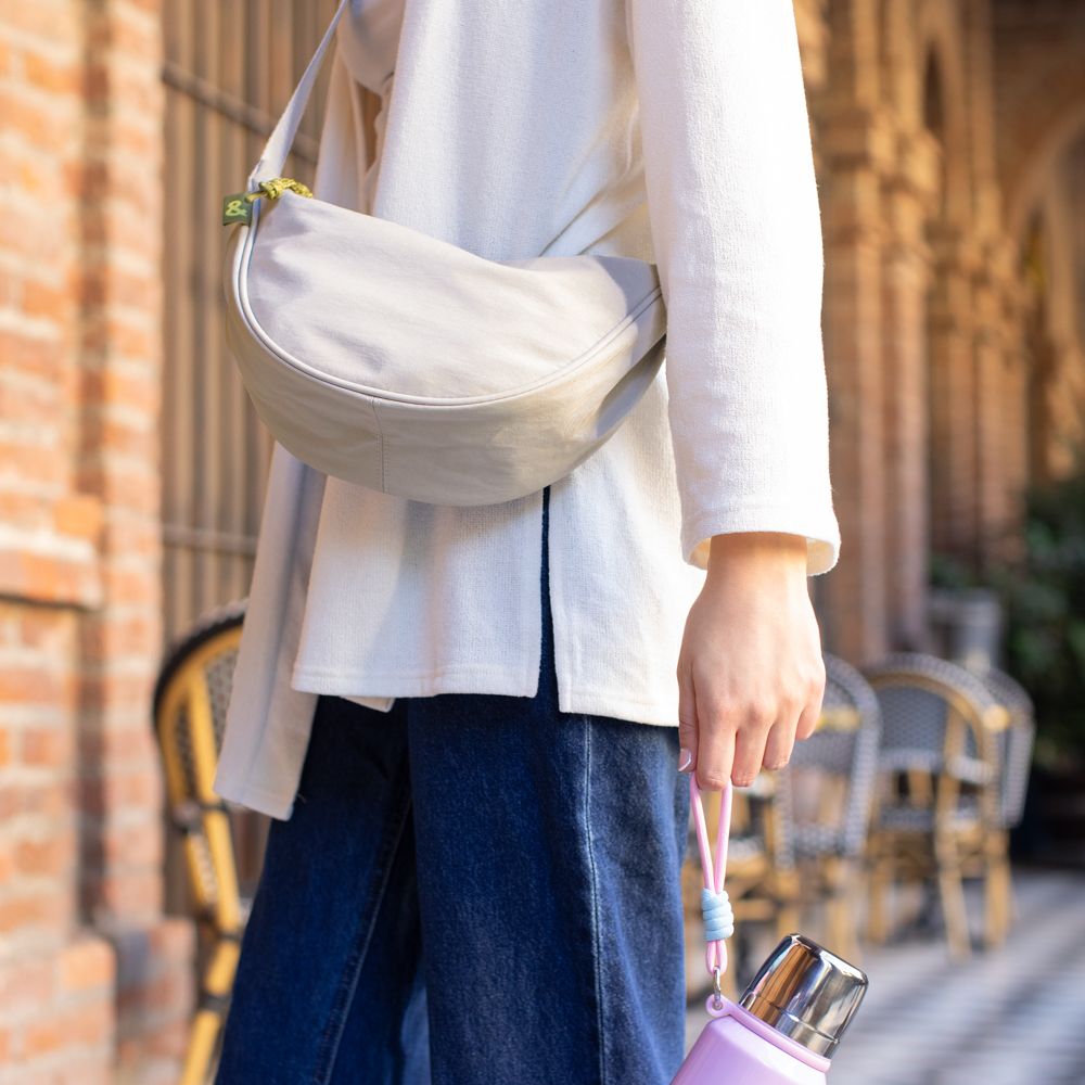 Bolso luna con cierre 34.5x9.5x16 cm