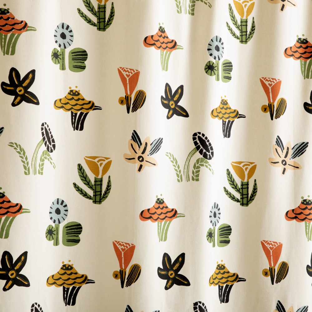 Cortina de baño algodón estampado 180x190 cm