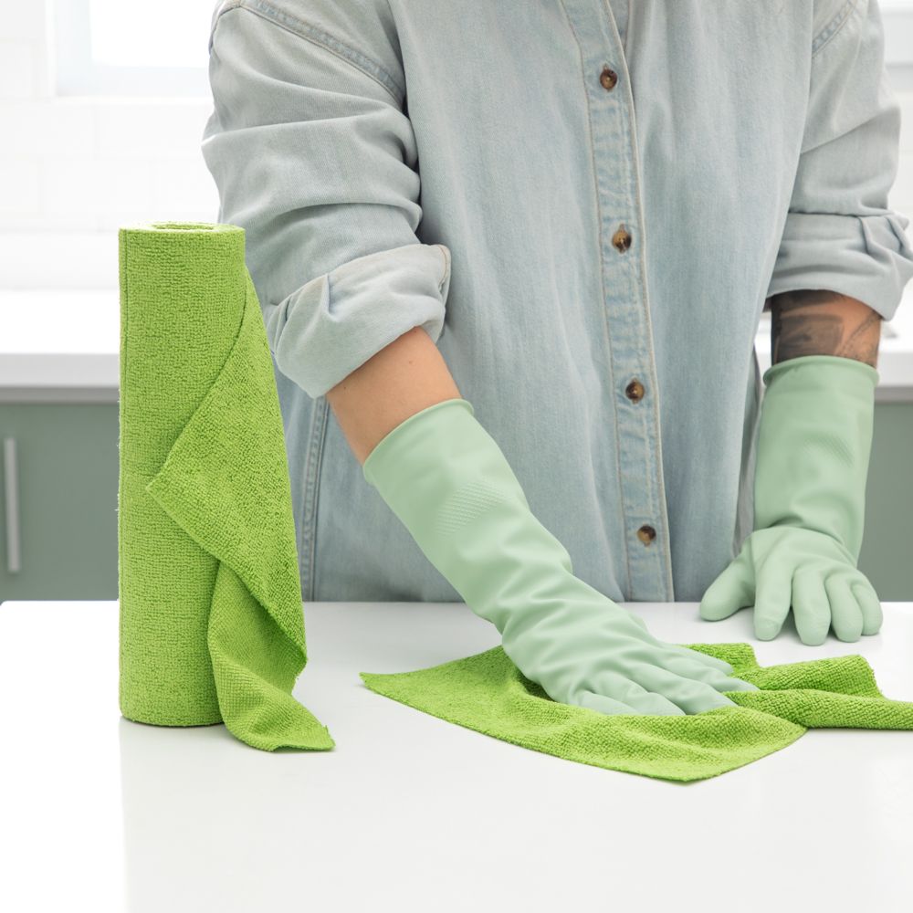 Rollo de 15 paños de microfibra reutilizables