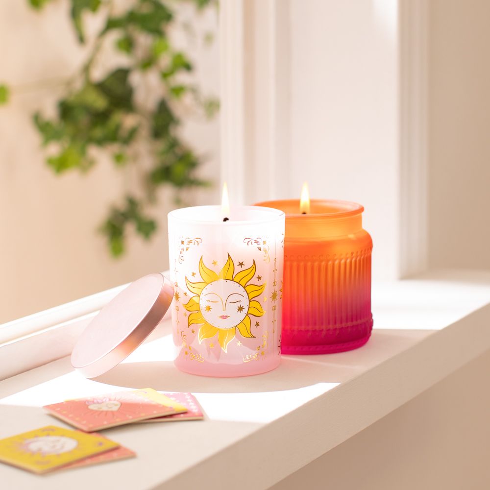 Vela aromática toronja envase vidrio con diseño