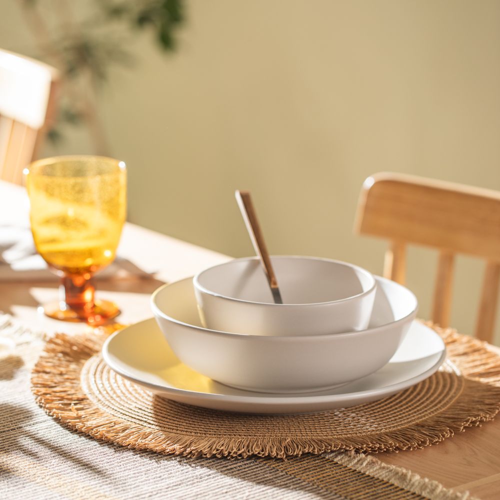 Individual redondo de papel con flecos diámetro 38 cm