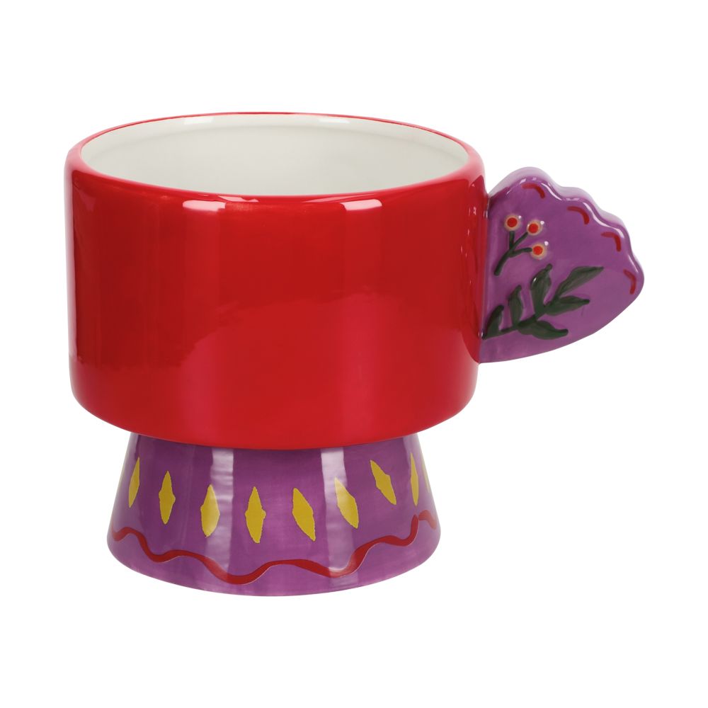 Maceta de cerámica con pájaro 20x16x14 cm