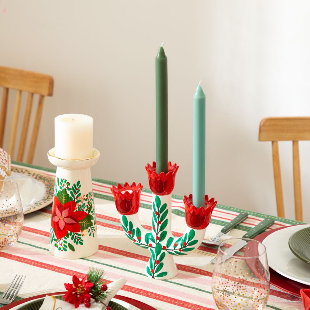 Candelabro triple navideño 29x20x22.5 cm