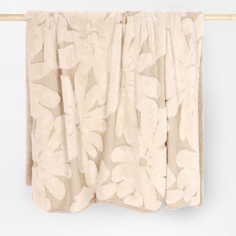 Frazada jacquard doble con corderito 125x150 cm