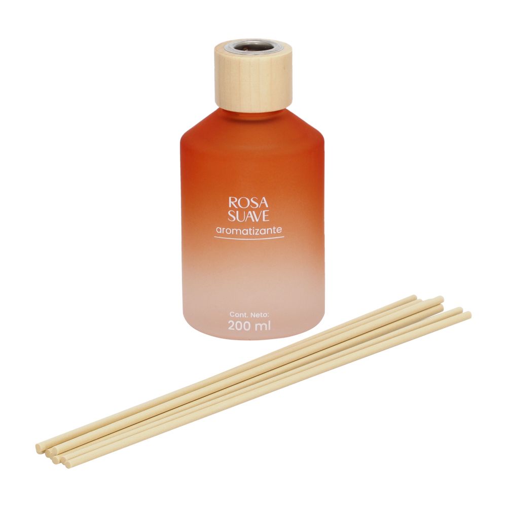 Botella con varitas aromáticas rosa suave 200 ml