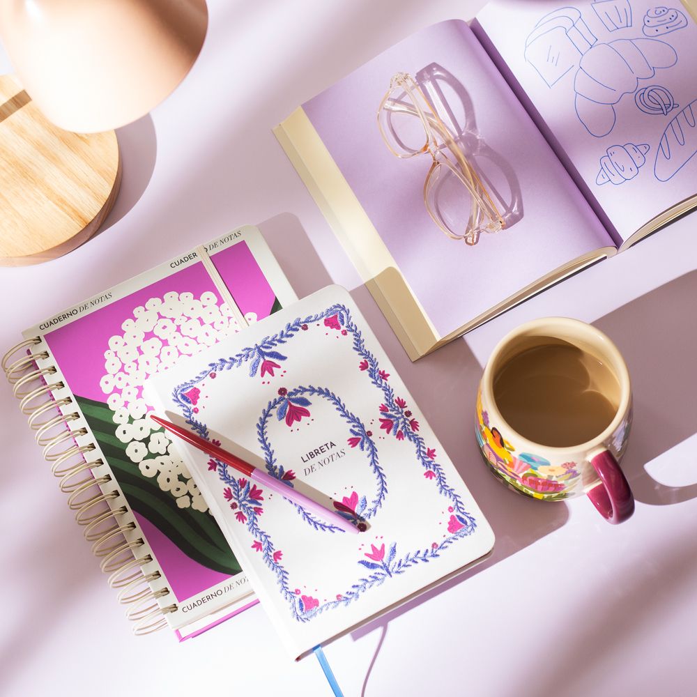 Libreta de tela bordada 15x21