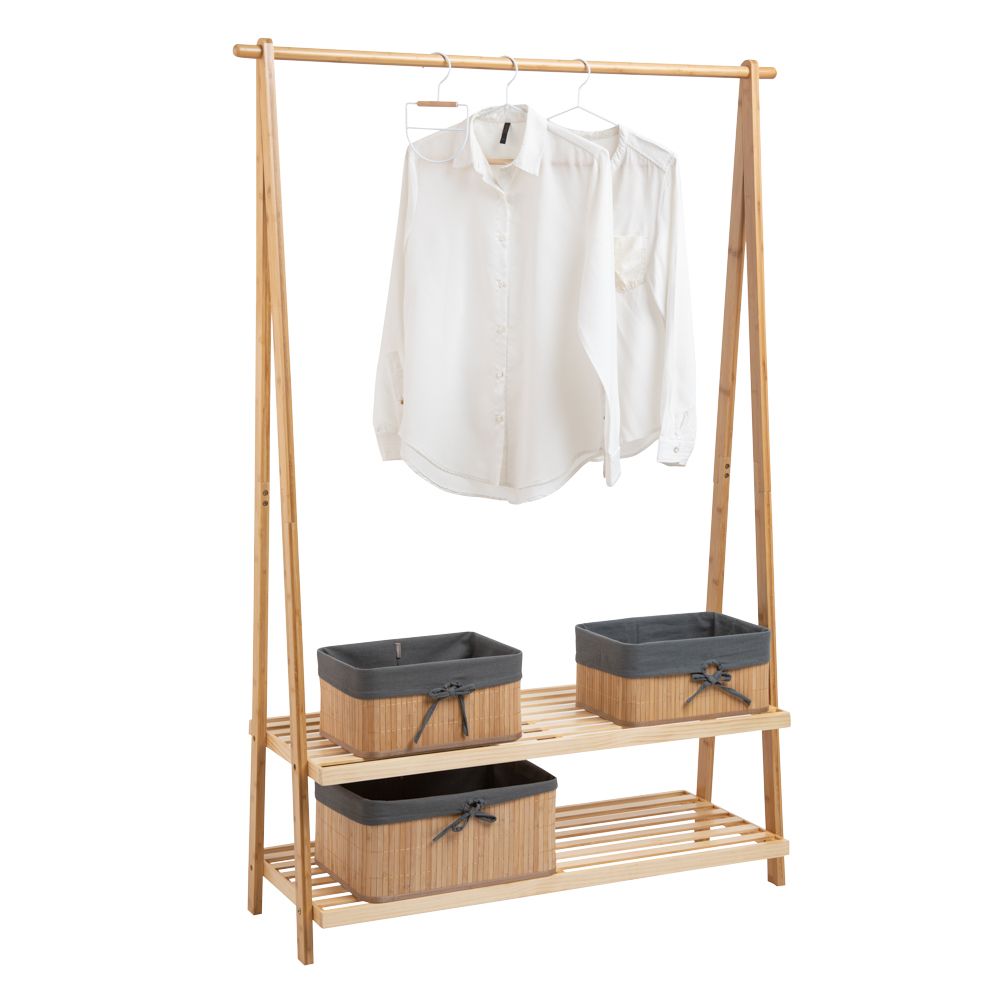 Mueble Clóset de Madera Bambú y Pino 112x40x165 cm