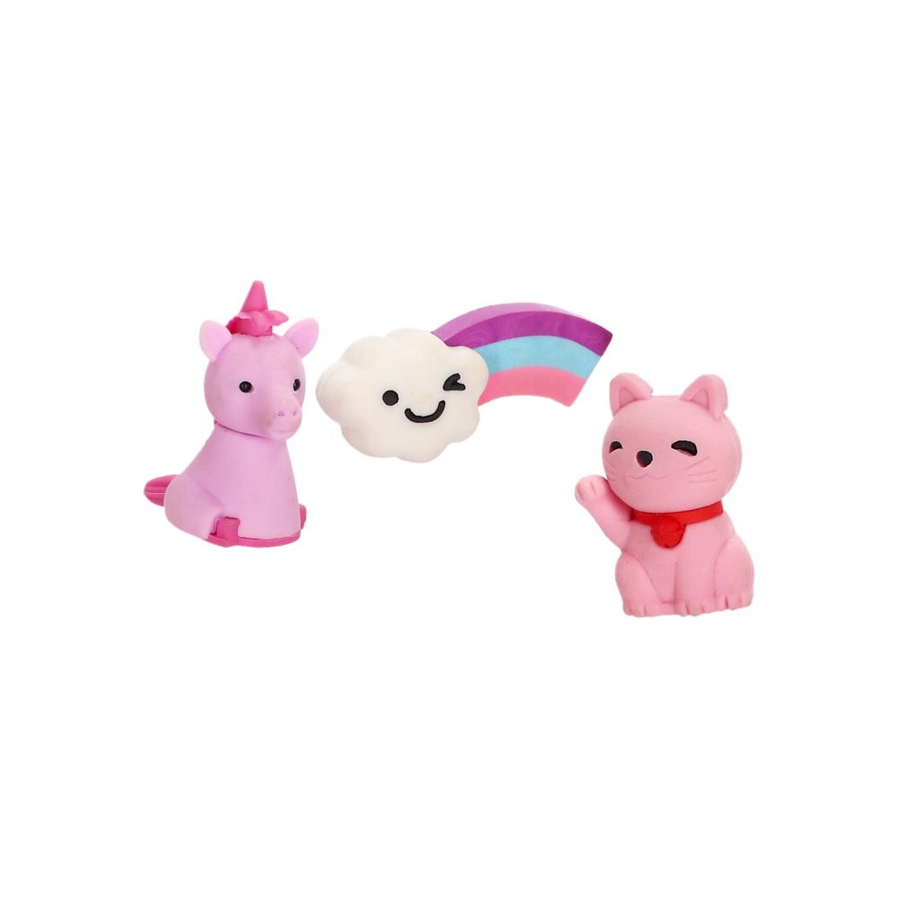 Set de 3 gomas de borrar pequeñas