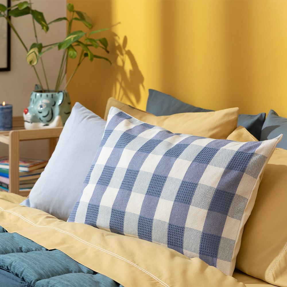 Funda para almohadón de algodón texturizado 70x50 cm