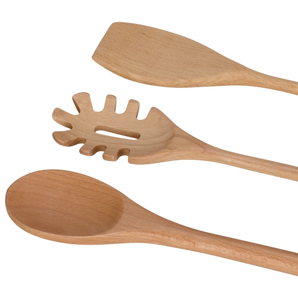 Set 3 Utensilios Madera de Haya 6x1x30 cm
