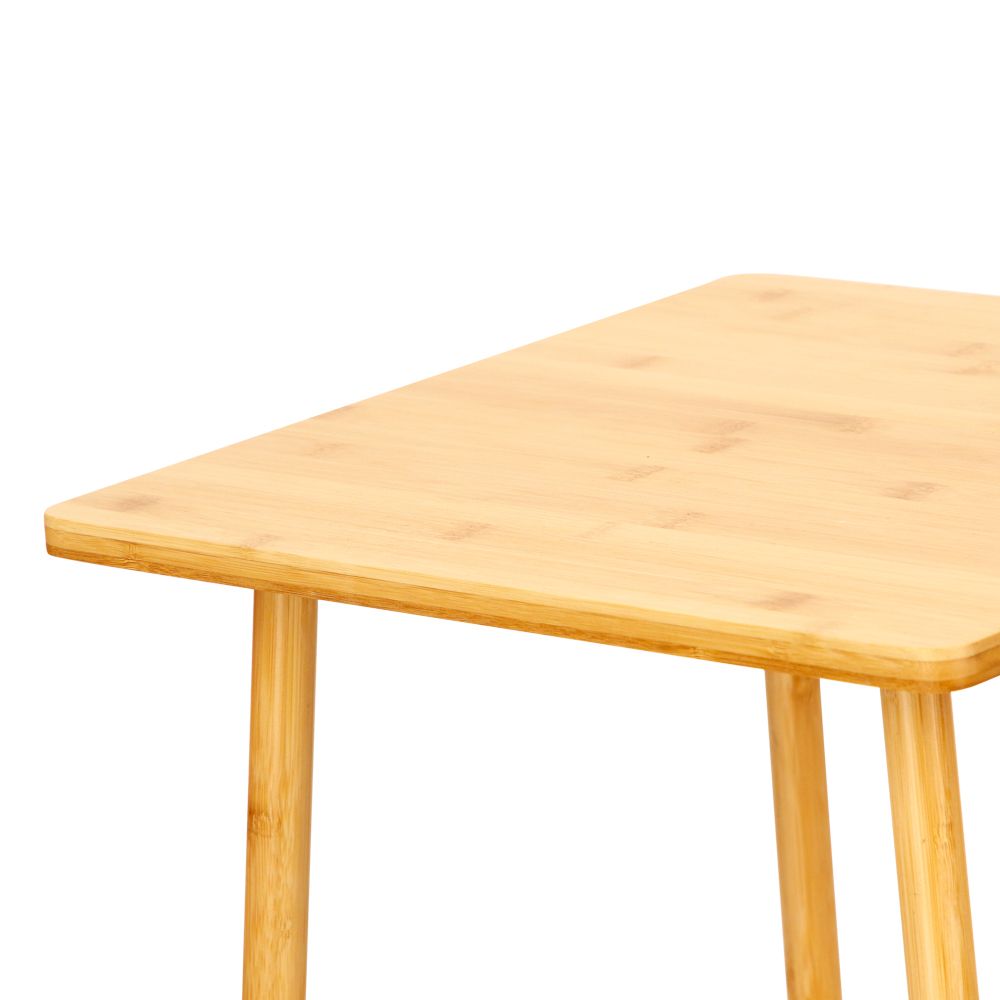 Mesa lateral 2 niveles de bambú 40x40x50 cm