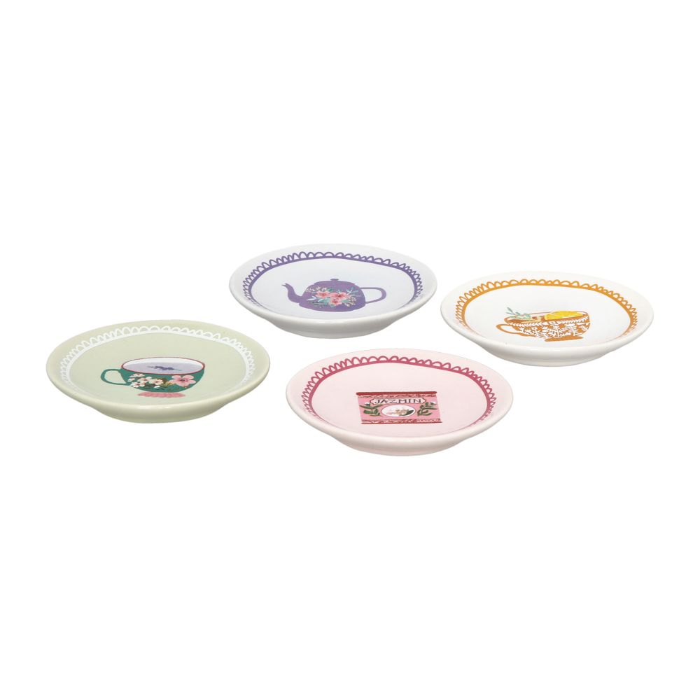 Set de 4 Platos para el té diámetro 7 cm