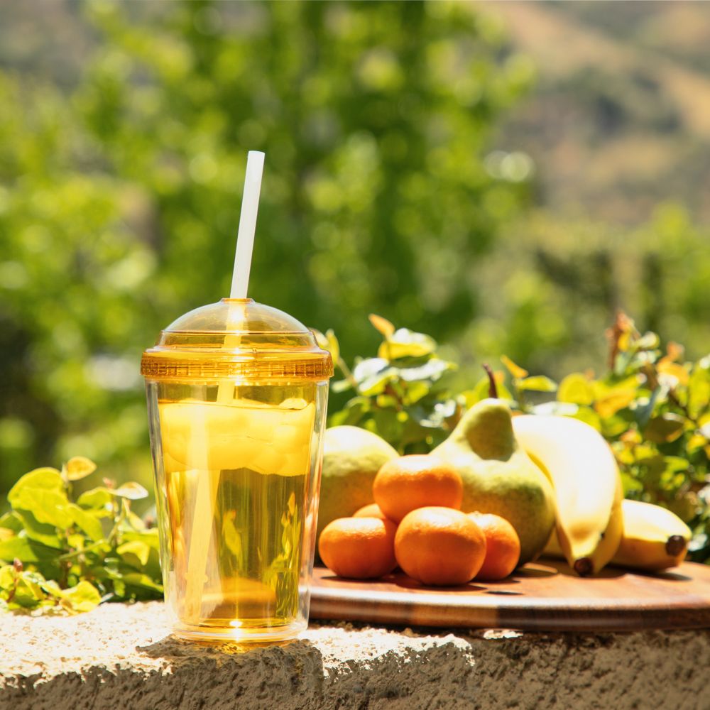 Vaso con tapa y popote 480 ml